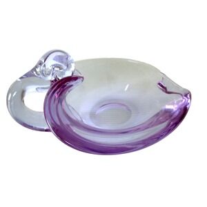 Vintage Tiffin Franciscan Swan Bowl Light Purple Stunning Art Glas Heavy Rare